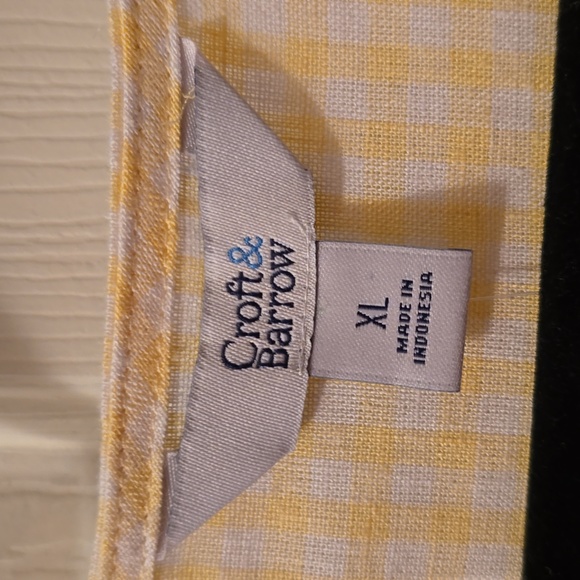 CROFT & BARROW WOMEN'S YELOW & WHITE GINGHAM TOP WITH RUFFLED SLEEVES SIZE XL - Picture 11 of 16